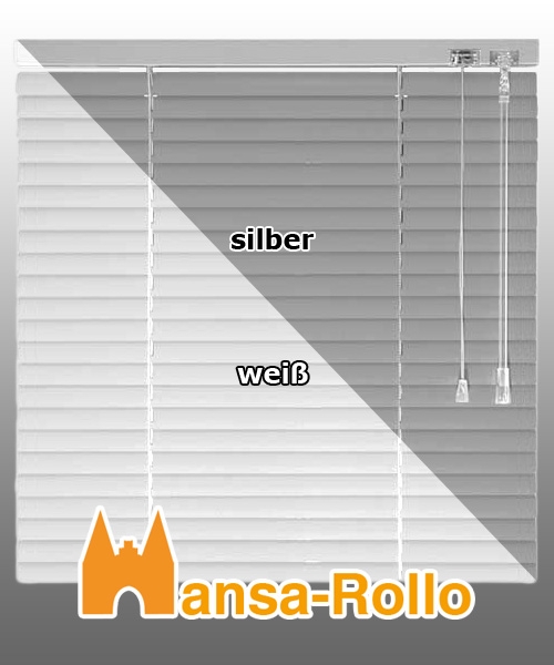 Standard Aluminium Jalousie - Jalousetten in 140 cm Höhe weiß, silber oder  creme