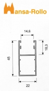 Gerade Aluminium-Fhungsschiene mit Dichtung PP 45