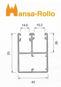 Gerade, doppelte Aluminium-Fhungsschiene mit Dichtung PPDO 53